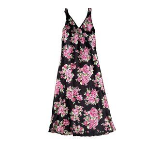 Vintage Whimsygoth Floral Slip Dress Womens S 90's Maxi Y2K